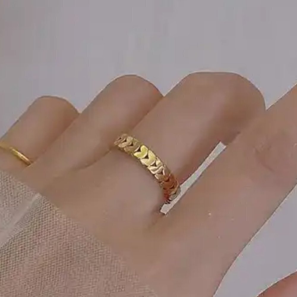 Gold Wheat Ear Design Ring - Picture 5 of 5